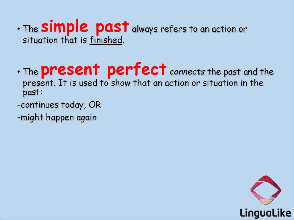 Perfect lesson. Always past simple. Примеры с always в present perfect. Always в present perfect. Past Continuous situations.