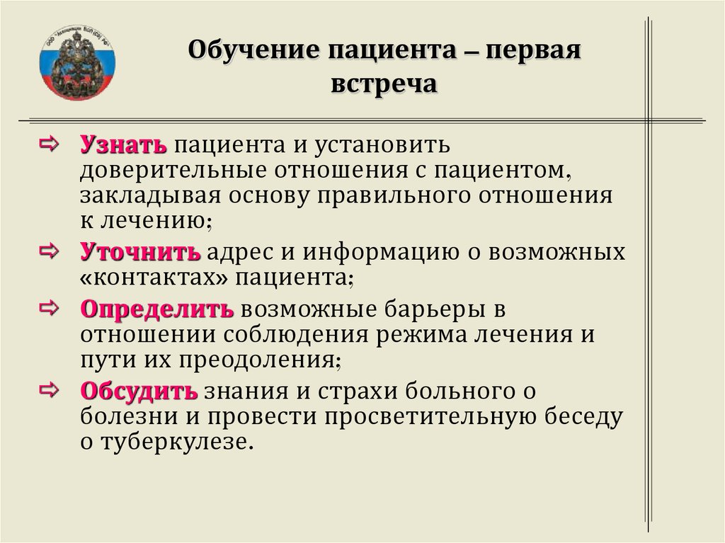 Карта обучения пациента