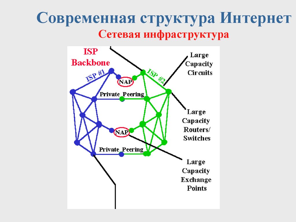 Современная структура Интернет Сетевая инфраструктура