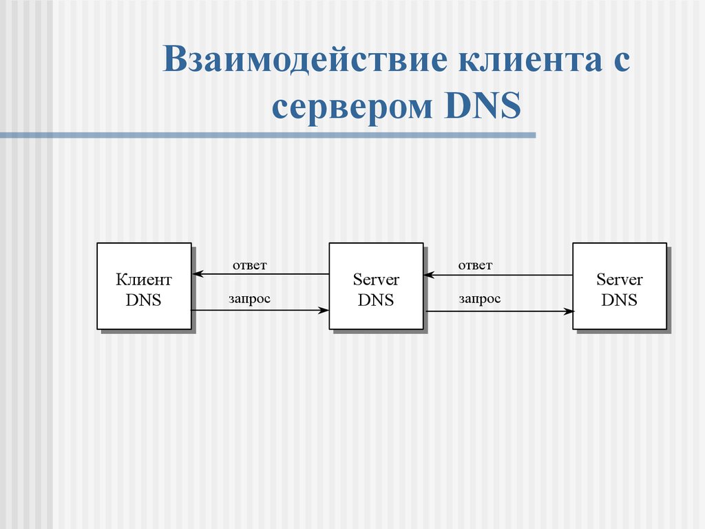 Взаимодействие клиента с сервером DNS