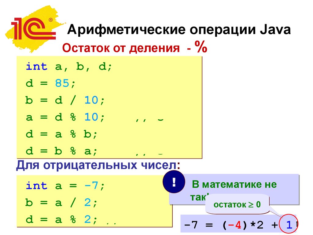Операция взятия остатка от деления. Java деление с остатком. Остаток от деления джава. Джава арифметические операции. Операция деления java.