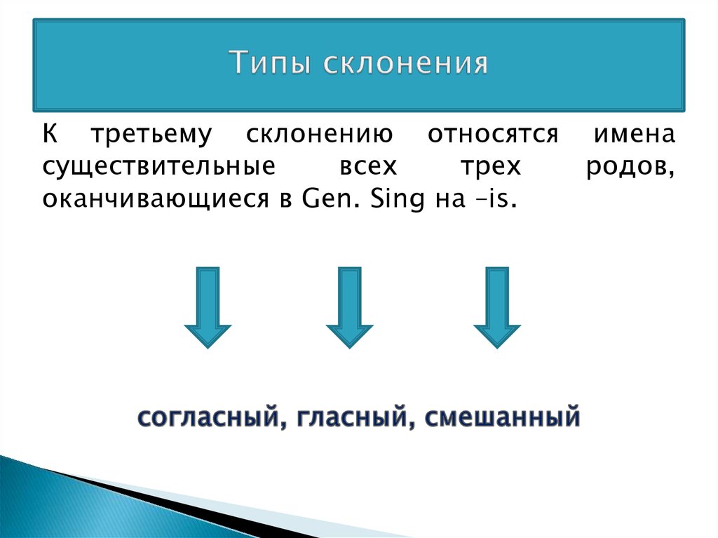 Латинский типы склонений. Типы 3 склонения в латинском языке. 3 Склонение согласный Тип латынь. Гласный Тип 3 склонение латынь. Согласный гласный и смешанный Тип латынь.