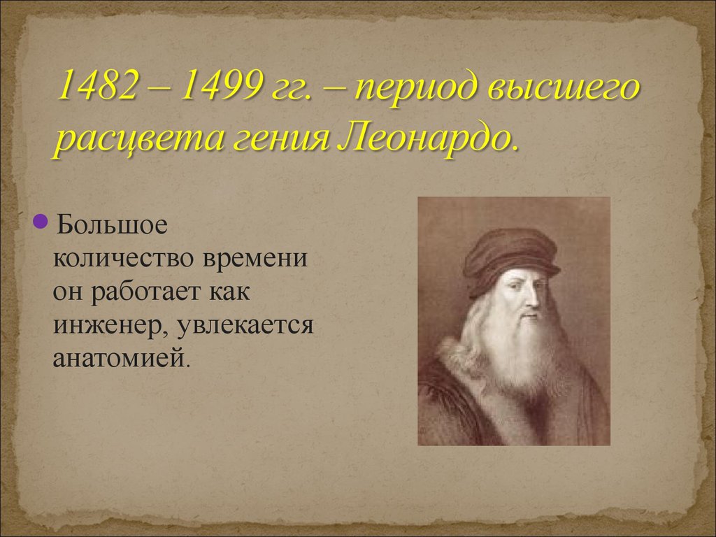 Период наивысшего. Леонардо 1482.