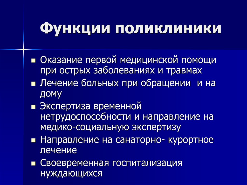 Функции поликлиники