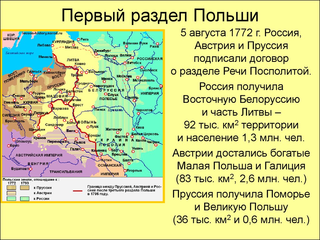 В каком году польша. Первый раздел речи Посполитой 1772 карта. Карта разделы Польши в 18 веке. Первый раздел Польши между Россией, Австрией и Пруссией состоялся в. Речь Посполитая первый раздел Польши.