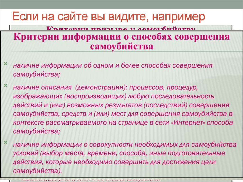 Наличие описание. Способы совершения самоубийства информация.