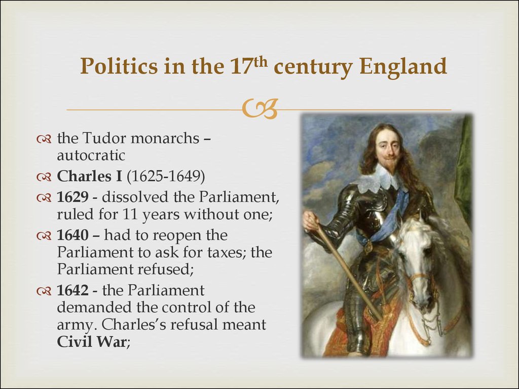 Politics in the 17th century England