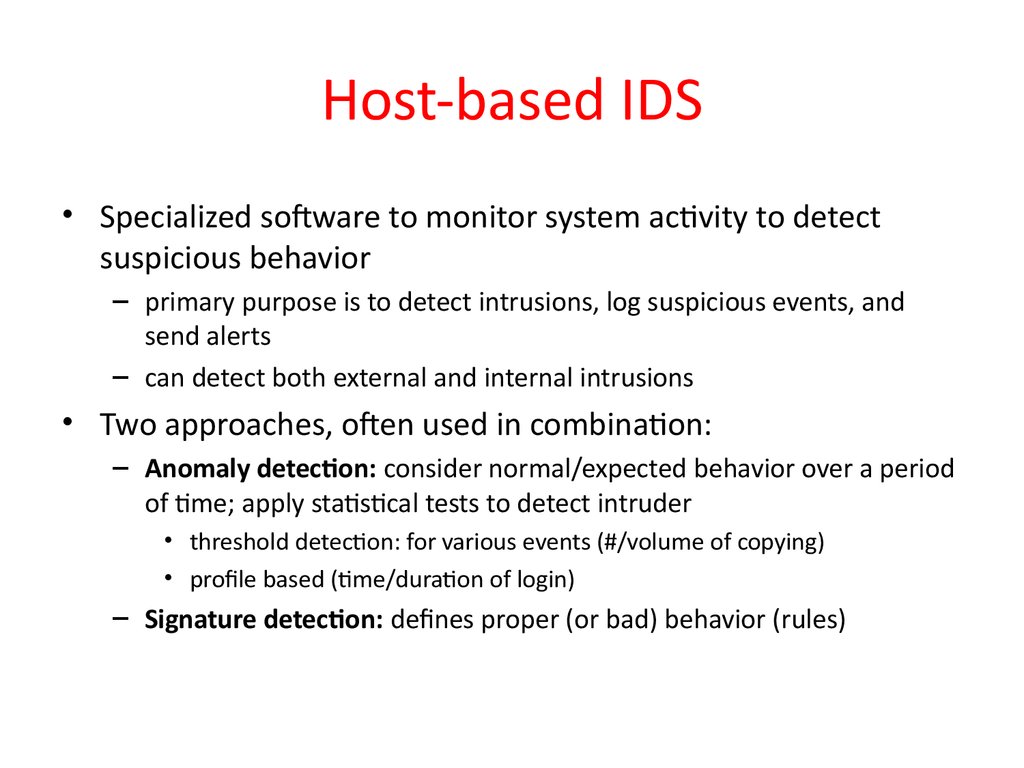 Host-based IDS