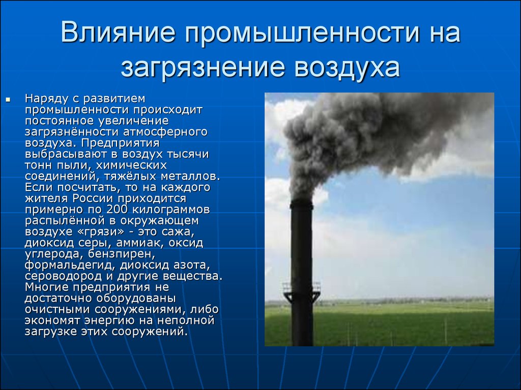 Развитие промышленности и экологические промышленности презентация