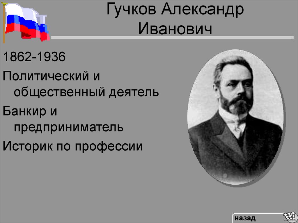 Гучков александр иванович презентация