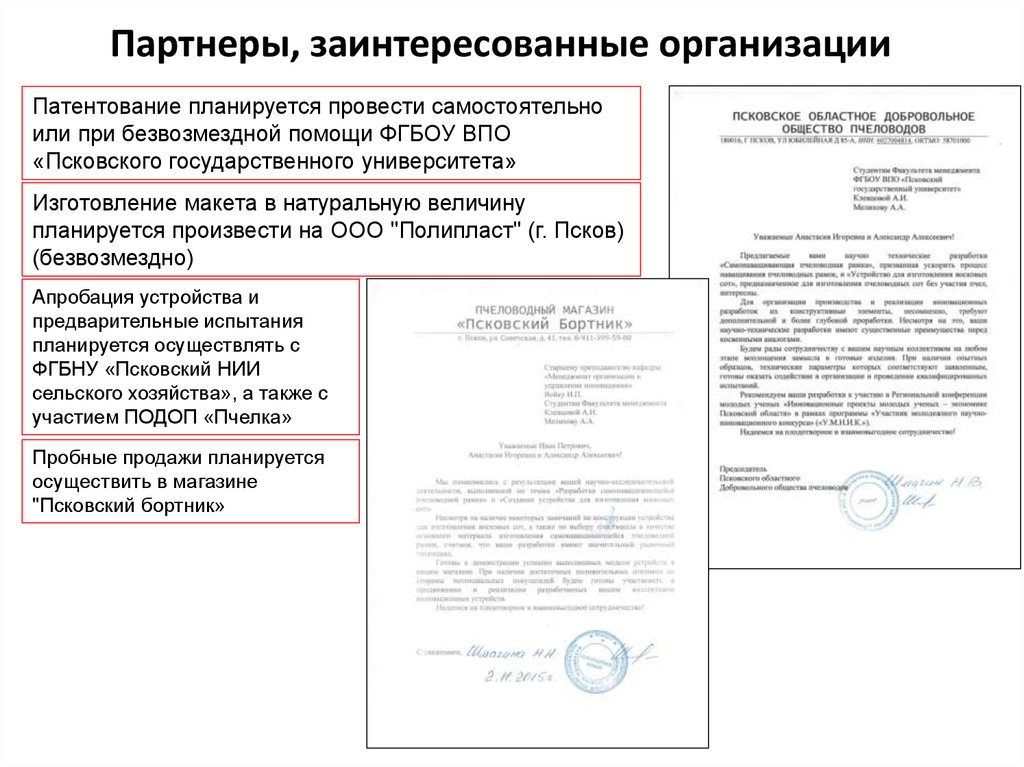 Партнеры, заинтересованные организации