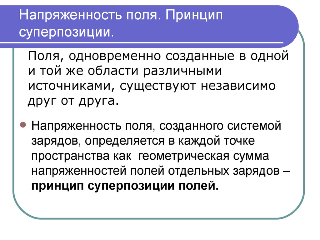 Принцип суперпозиции полей задачи