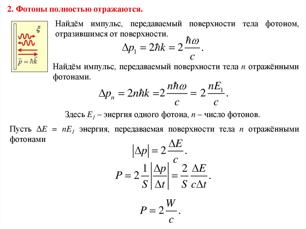 Состояние фотона. Импульс отраженного фотона. Импульс фотона при отражении. Импульс фотонов от поверхностей. Отраженный Фотон передает поверхности Импульс.