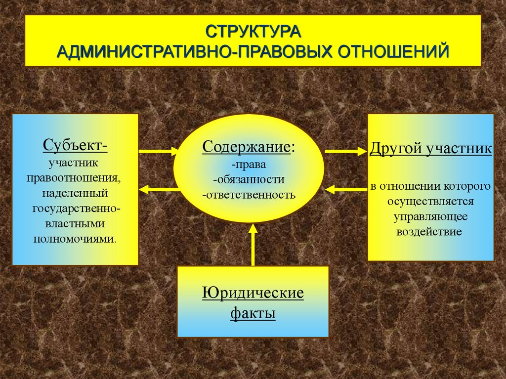 Структура административно правовой. Структура административных правоотношений схема. Структура админ правовых отношений. Структура административного правоотношения состоит из. Структуру административно-правового отношения составляют.