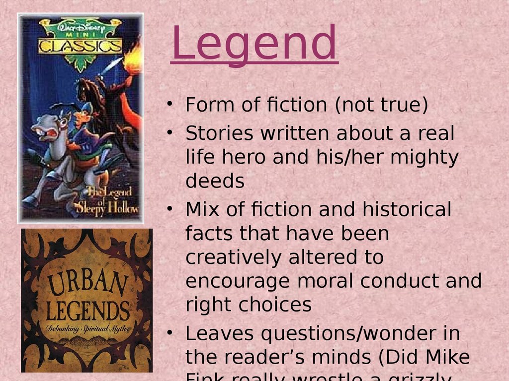 what is legend literature