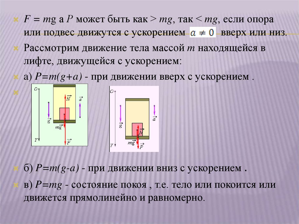 Система движущаяся с ускорением. Опора движется с ускорением вверх. Вес тела движущегося с ускорением вверх. Вес тела при движении вверх с ускорением. Движение опоры или подвеса с ускорением.