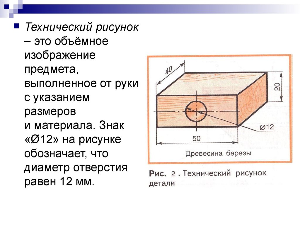 Плоское изображение детали от руки это