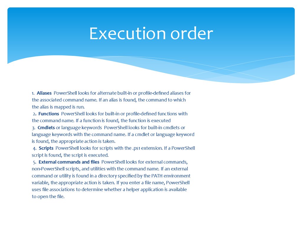 Execution order
