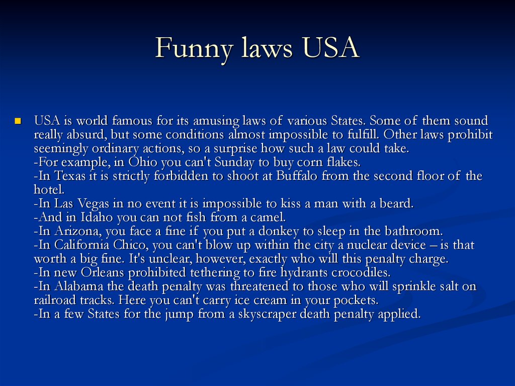 Funny laws USA