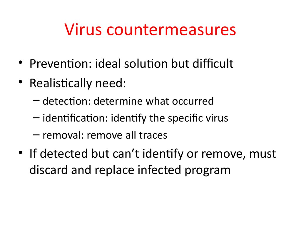 Virus countermeasures