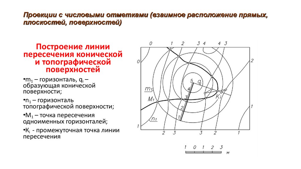 Чертежом с числовыми отметками является изображение получаемое методом