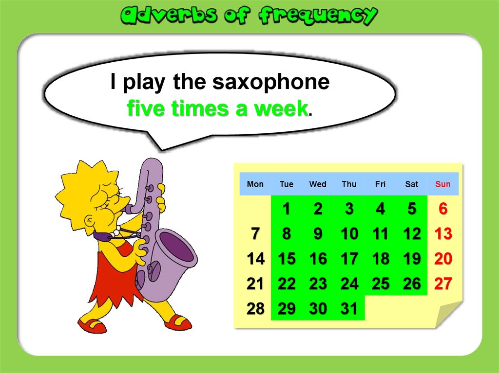 Adverbs Of Frequency Online Presentation