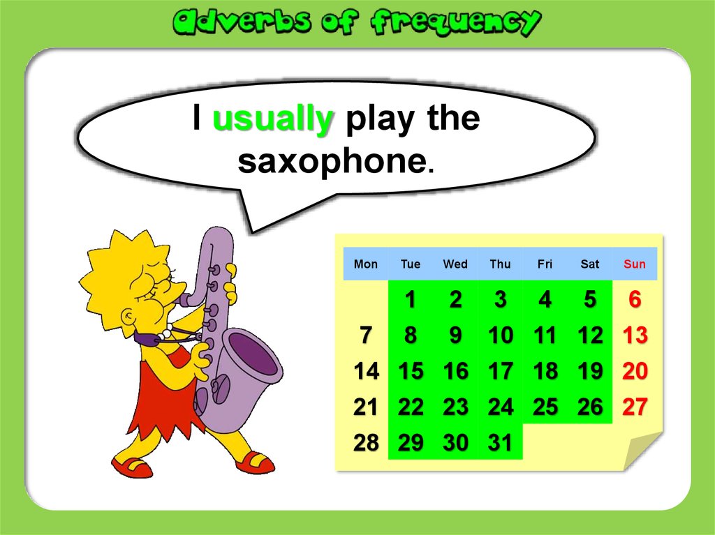 Adverbs Of Frequency Online Presentation