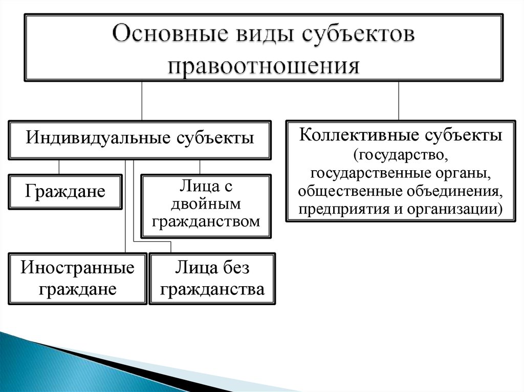 Субъекты иных правоотношений