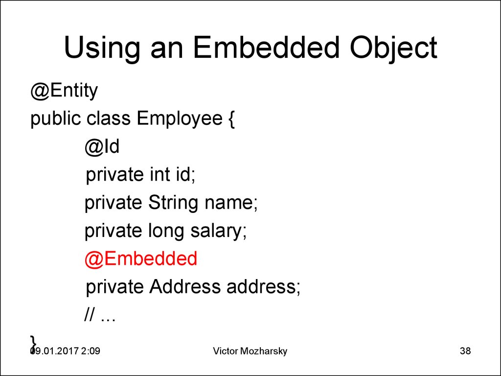 Using an Embedded Object