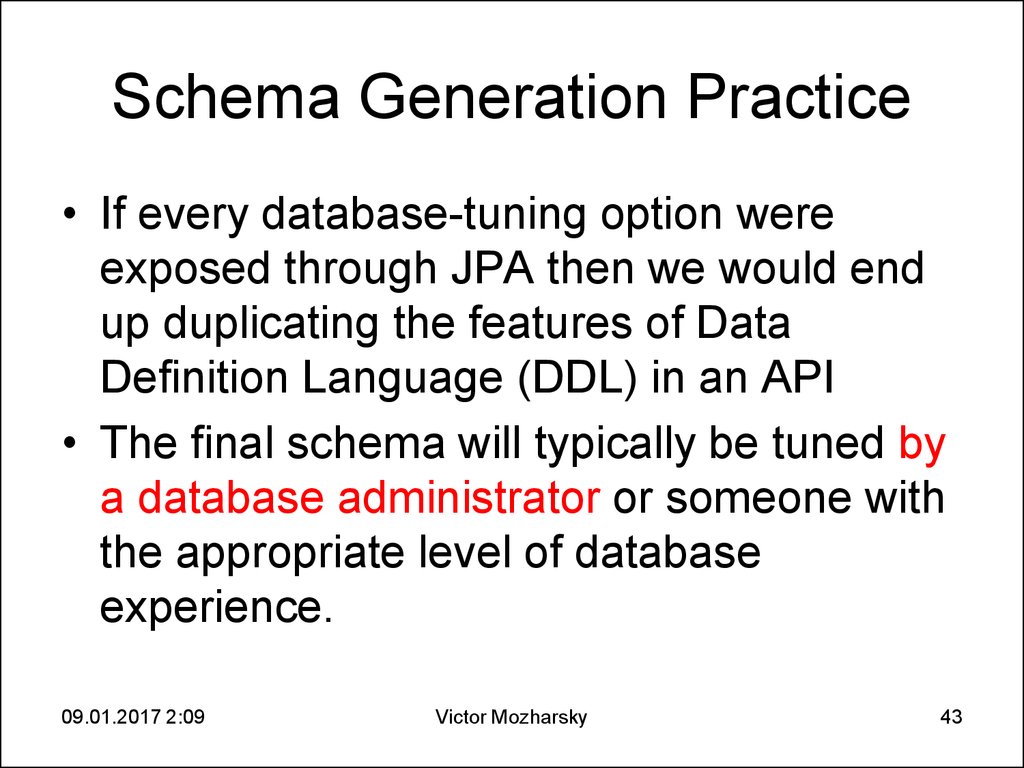 Schema Generation Practice