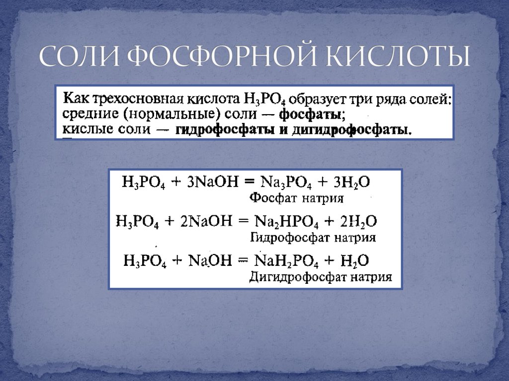 Реакция среды раствора гидроксида натрия. Ортофосфорная кислота и Фосфорит. Соли фосфорной кислоты. Кислые соли фосфорной кислоты. Кислые соли ортофосфорной кислоты.