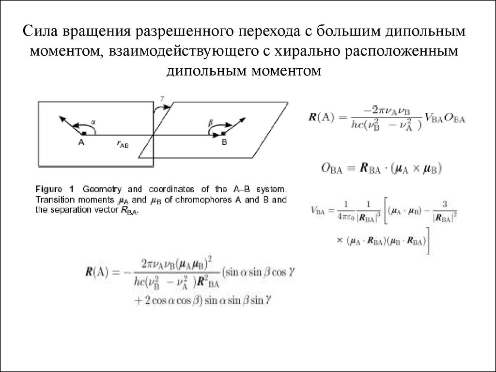 Сила вращения. Дипольный момент перехода. Момент силы дипольный момент. Мощность вращения.