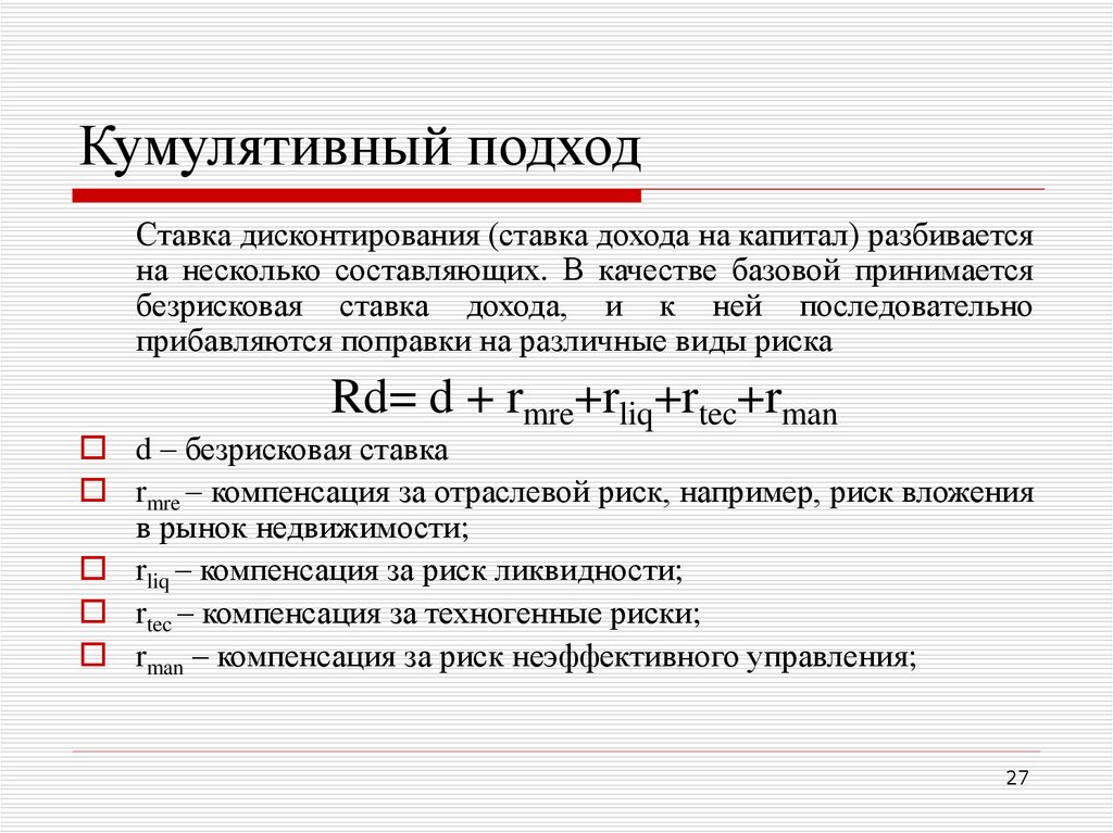 В чем суть метода дисконтирования