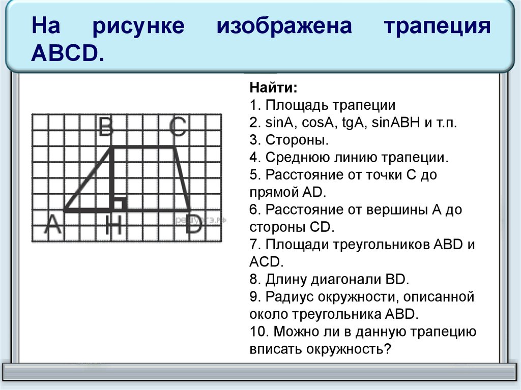 Найдите используя. Что изображено на рисунке?. На рисунке изображена трапеция. На рисунке изображена трапеция ABCD. Трапеция ABCD рисунок.