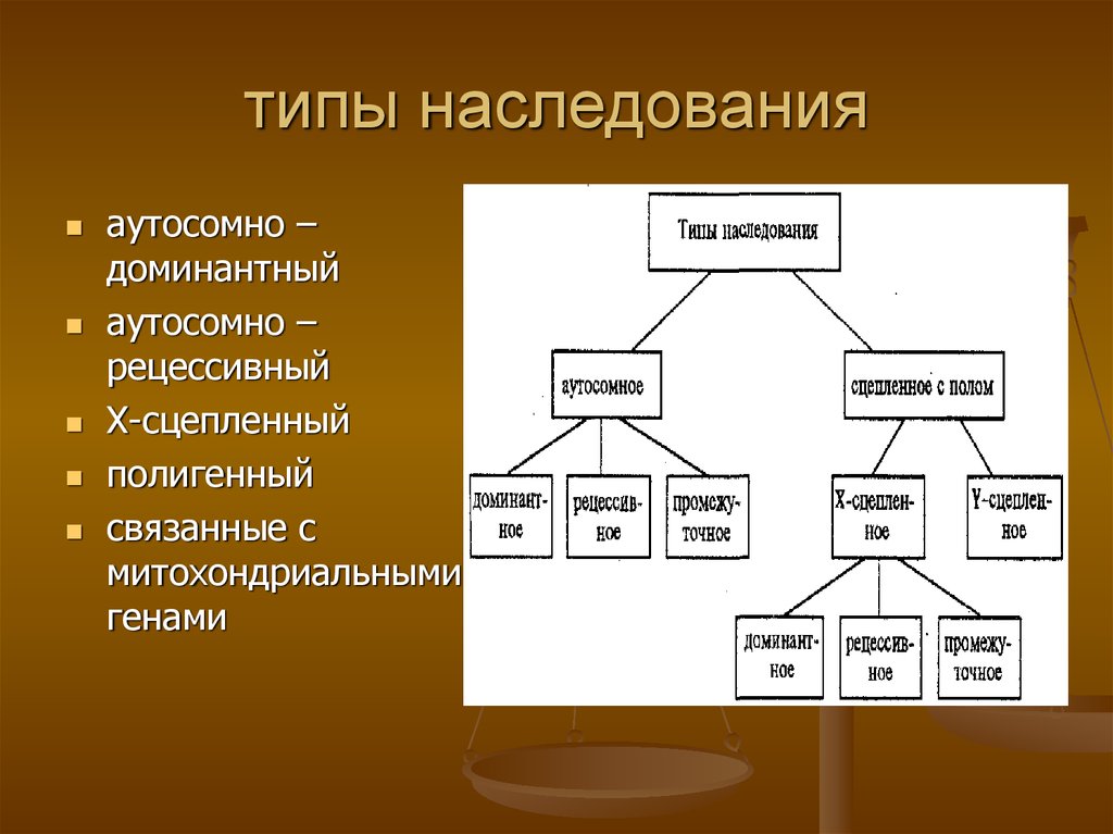 Наследственное виды. Типы наследования признаков схема. Перечислите основные типы наследования признаков. Типы наследования признаков генетика. Типы наследования менделирующих признаков схема с примерами.