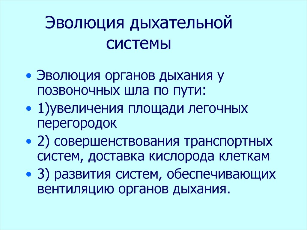 Эволюция дыхательной системы презентация 7 класс