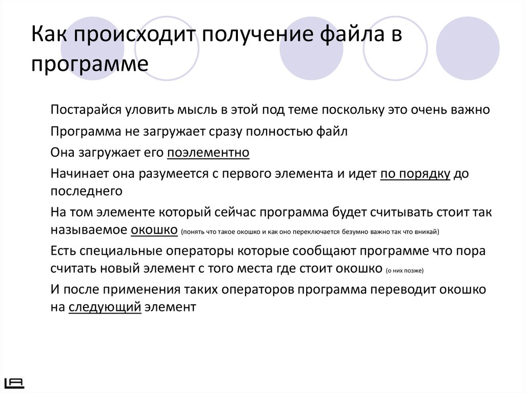 Элементы файла. Получение файлов. Как происходит поиск файлов.