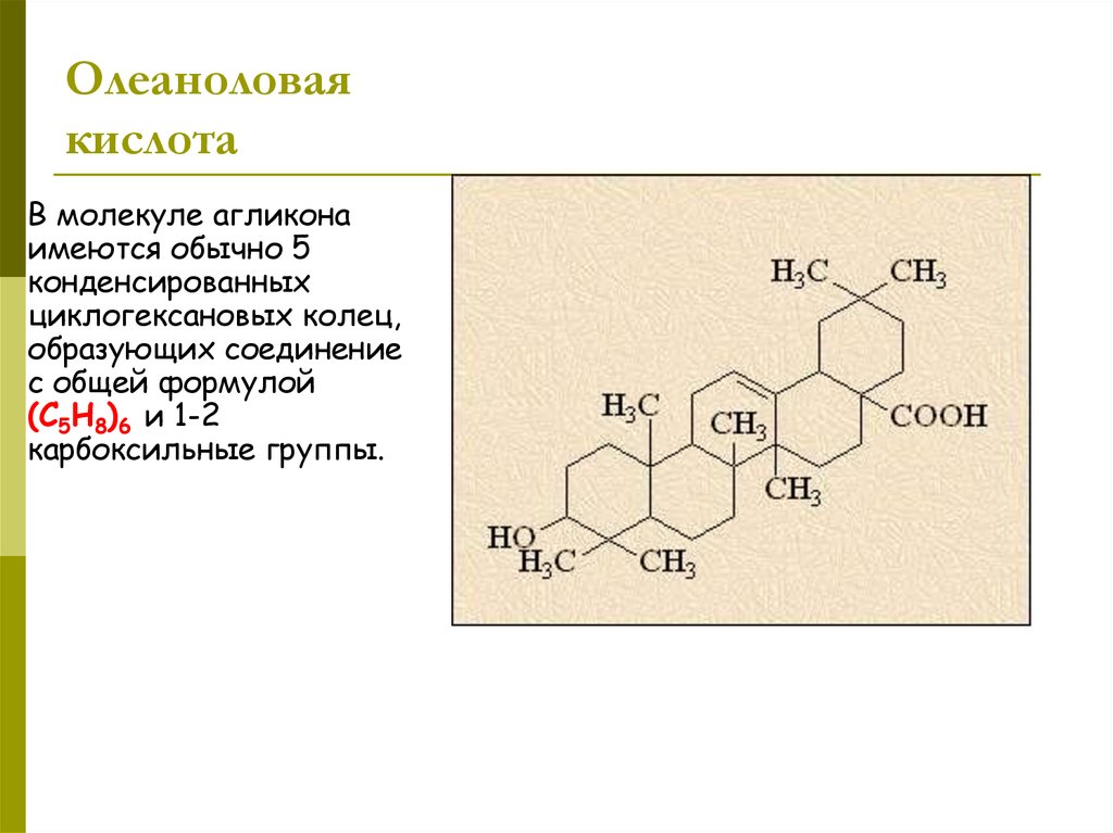 Кислота имеется. Олеаноловая кислота формула. Формула олеаноловой кислоты. Олеаноловая кислота сапонины. Олеаноловая и урсоловая кислоты.