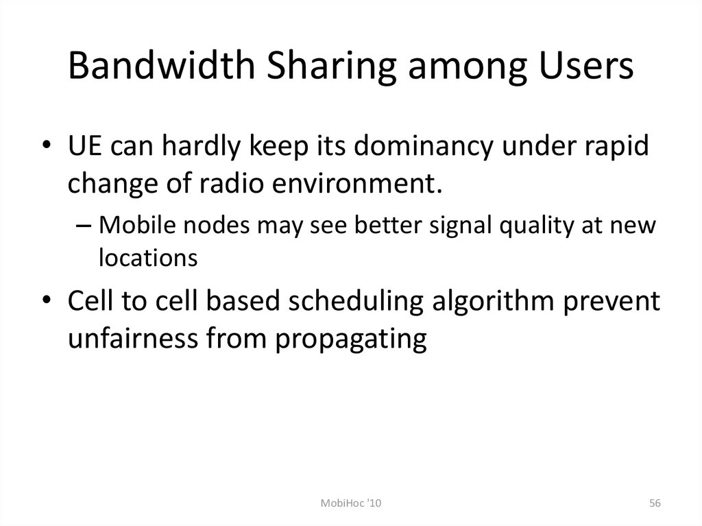 Bandwidth Sharing among Users
