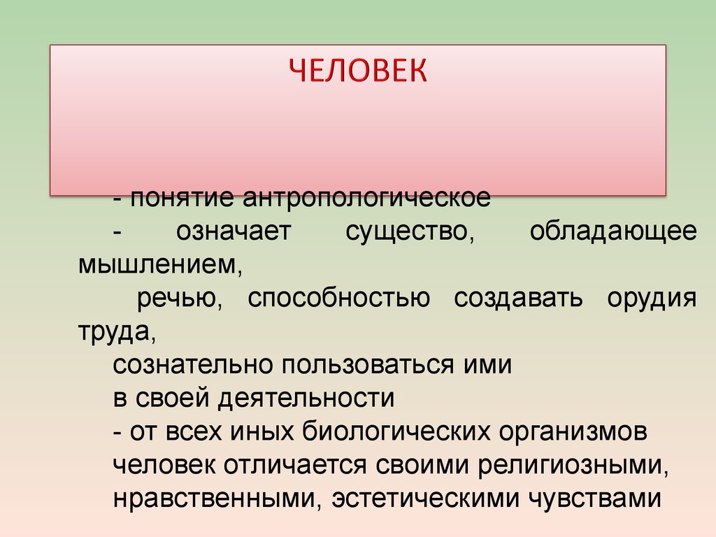 Понимание человека в литературе