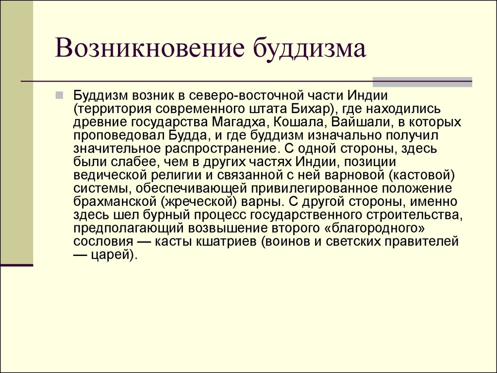 Факты о возникновении буддизма