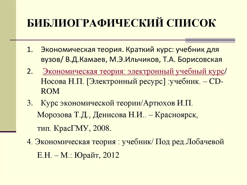 Как оформлять библиографический список в презентации