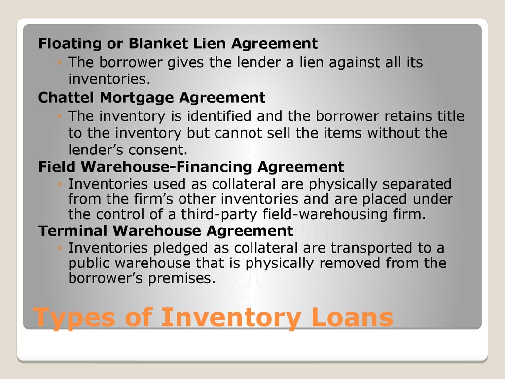 Types of Inventory Loans
