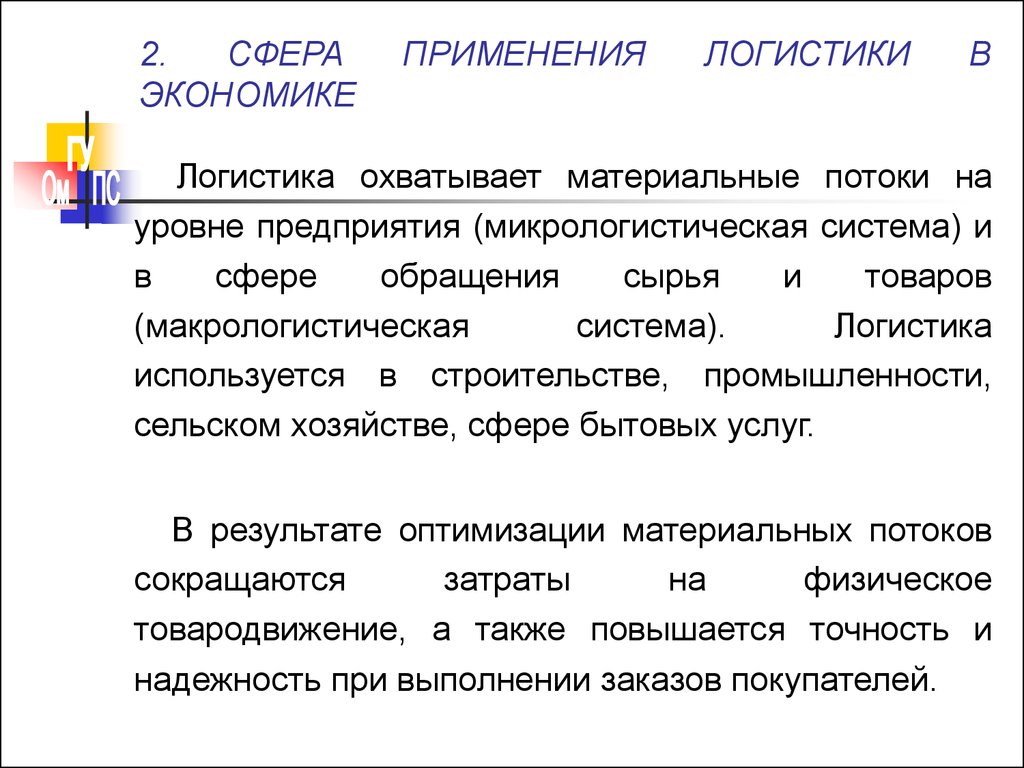 Сферы применения логистики. Применение логистики. Значение логистики в экономике.. Место логистики в современной экономики.