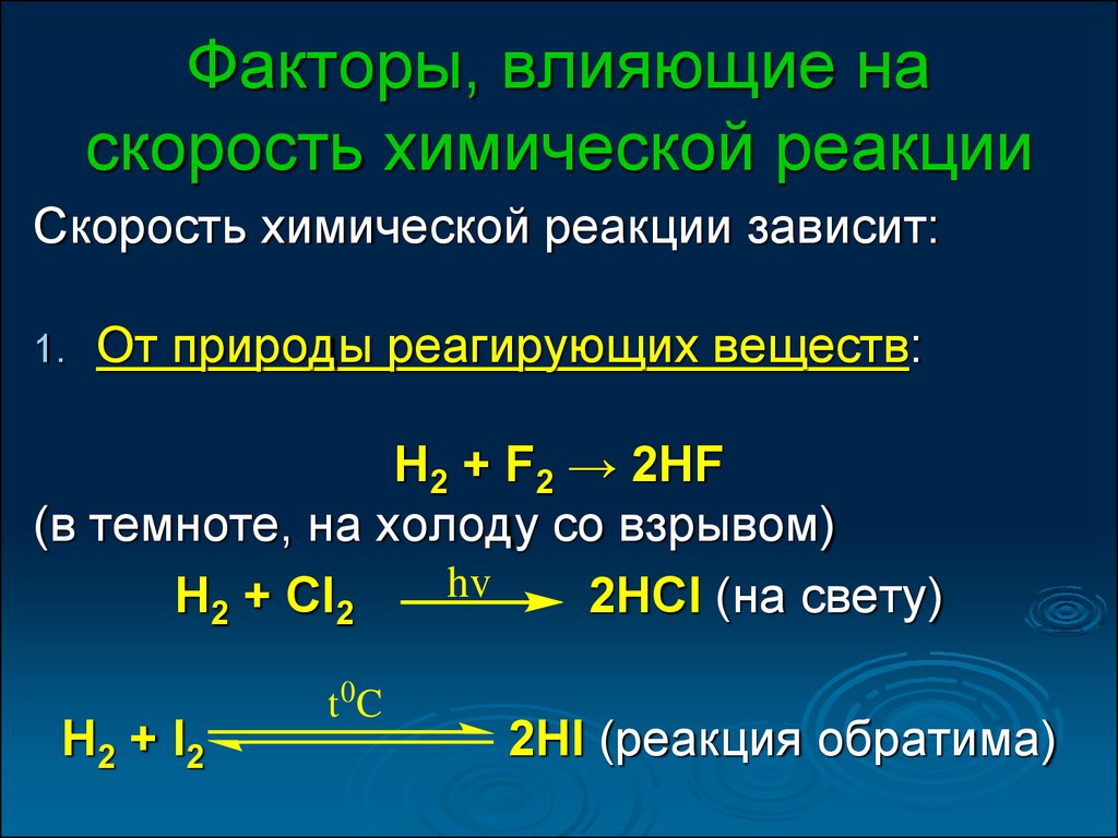 Единица изменения скорости химической реакции