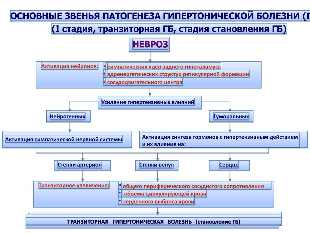 Схему гипертоническая болезнь