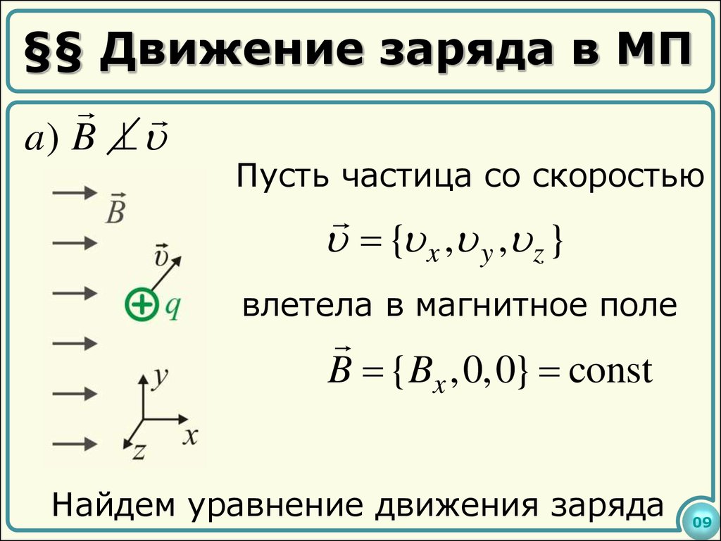 Поле индукции движущегося заряда. Движение электрических зарядов в электрическом и магнитном полях. Движение электрических зарядов в магнитном поле. Уравнение движения частицы. Движение заряда в электрическом поле.