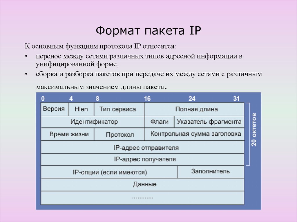 Относится перенос. Пакет IP протокола. IP протокол структура пакета. Формат пакета протокола IP-4.. Структура заголовка IP пакета.