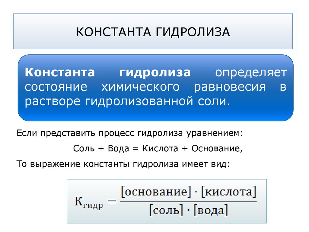 Константа гидролиза