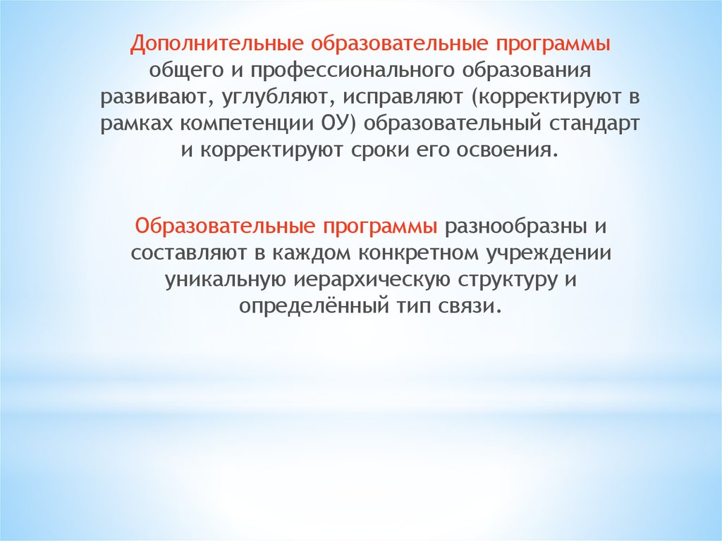 Общее профессиональное дополнительное образование. В рамках компетенции. Развить углубить.